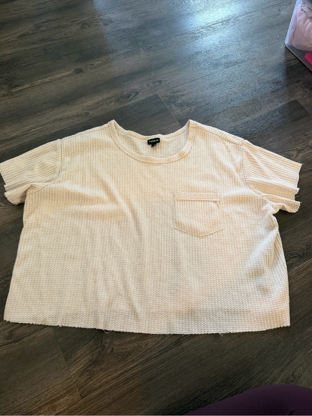 torrid Cream Short Sleeve Waffle Knit Tee
